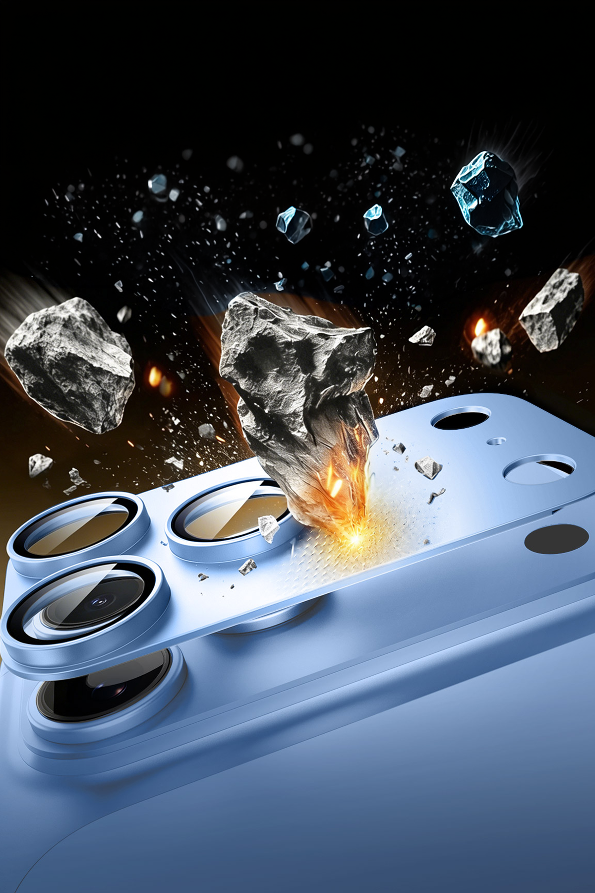 ESR Apple iPhone 18 Pro Max Armorite Pro Kamera Lens Koruyucu - Açık Mavi