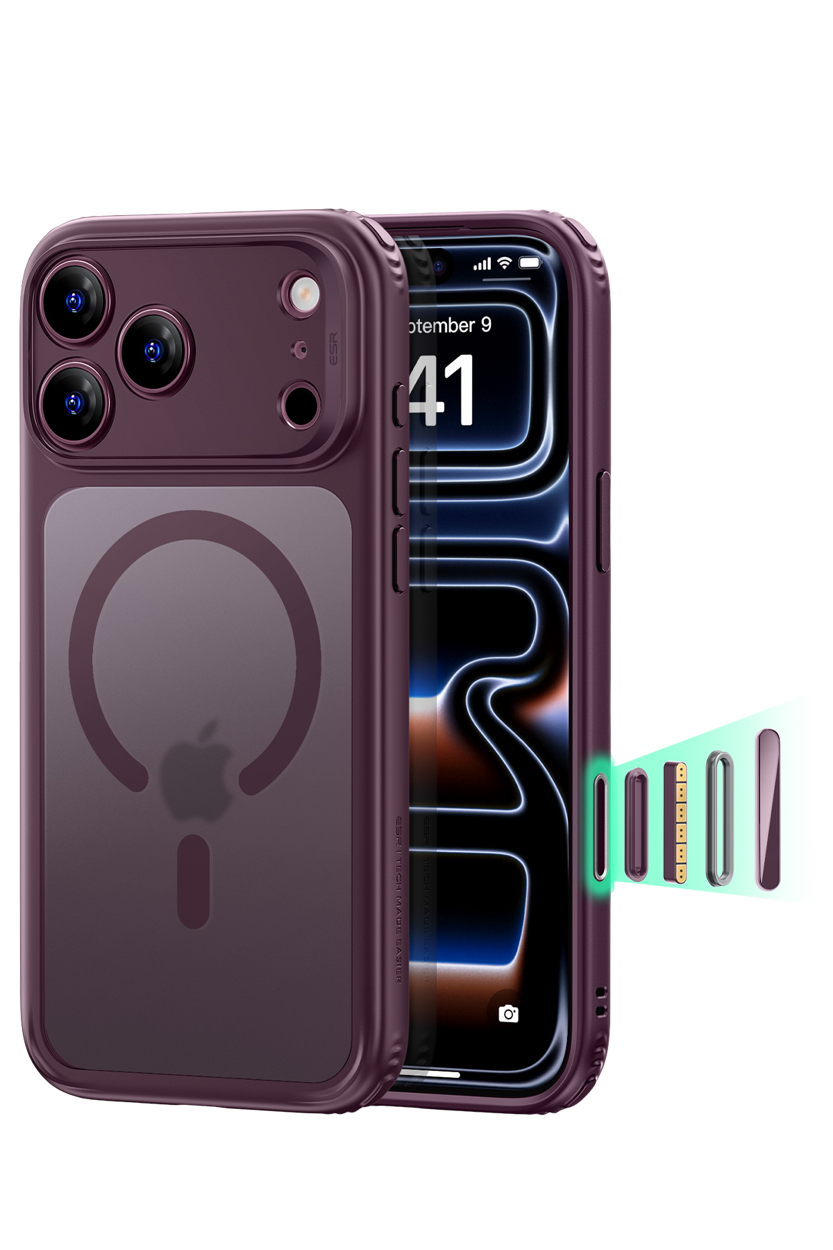 ESR Apple iPhone 18 Pro Max/17 Pro Max Classic Hybrid Magsafe Kapak - Bordo