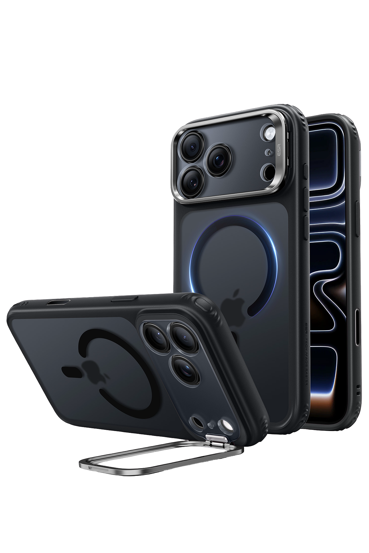ESR Apple iPhone 18 Pro Max/17 Pro Max Classic Hybrid Magsafe Standlı Kapak - Buzlu Siyah