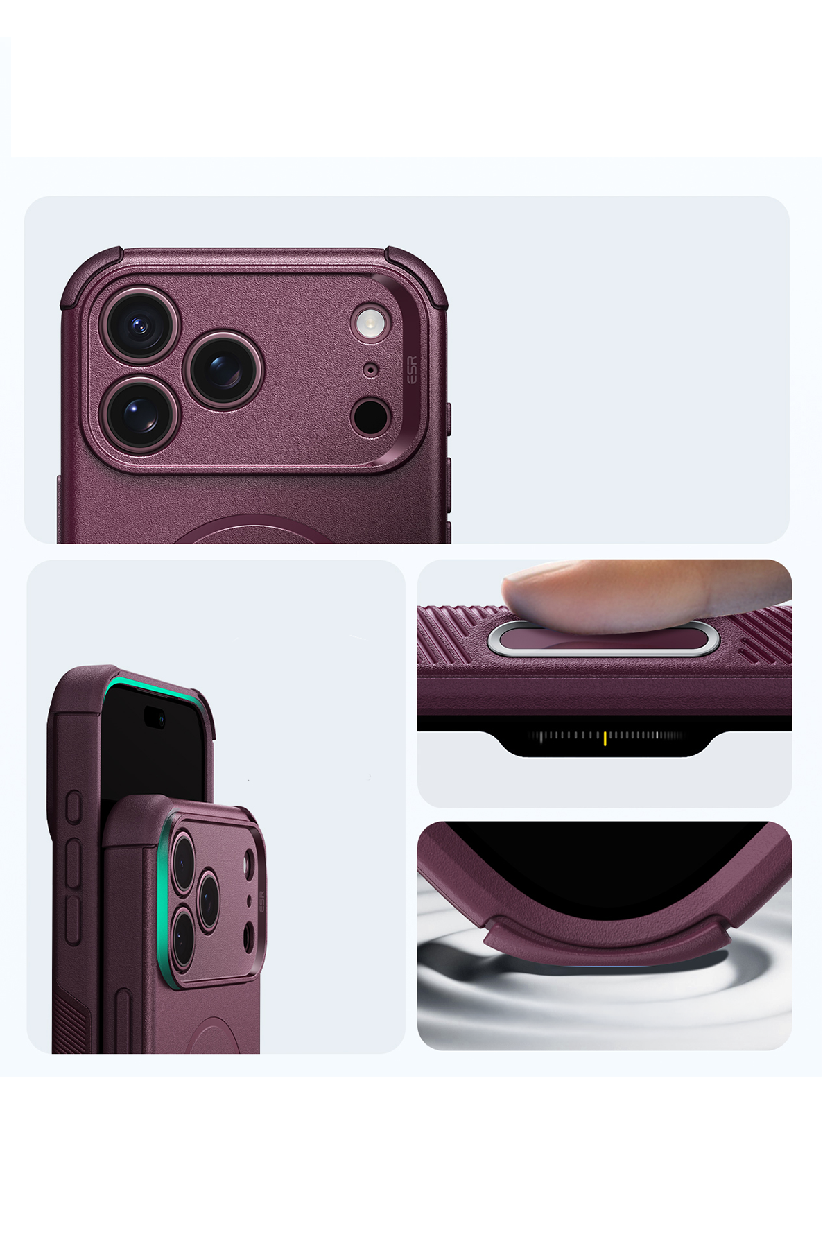 ESR Apple iPhone 18 Pro Max/17 Pro Max Cyber Tough Magsafe Kapak - Bordo