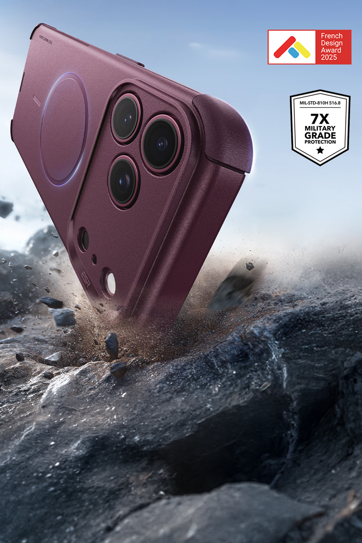 ESR Apple iPhone 18 Pro Max/17 Pro Max Cyber Tough Magsafe Kapak - Bordo