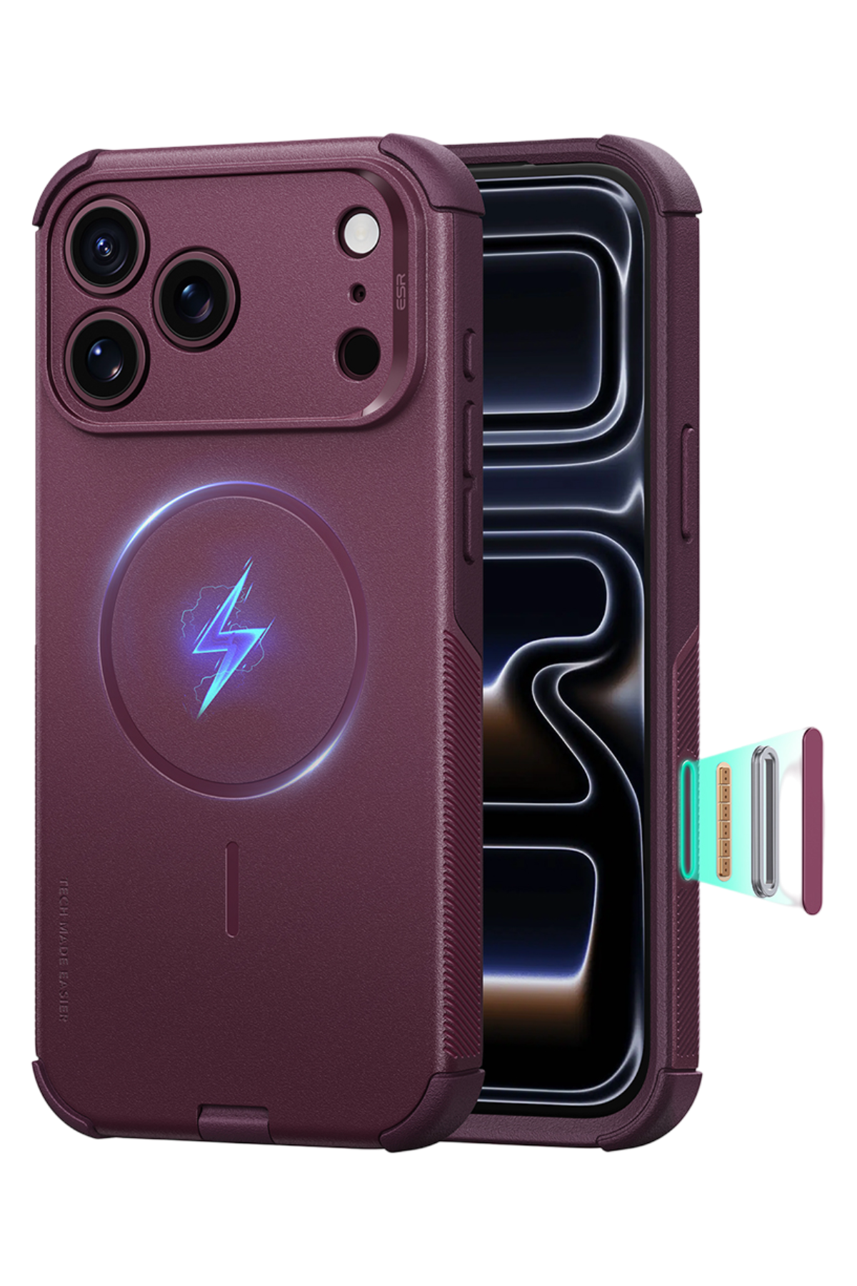 ESR Apple iPhone 18 Pro Max/17 Pro Max Cyber Tough Magsafe Kapak - Bordo
