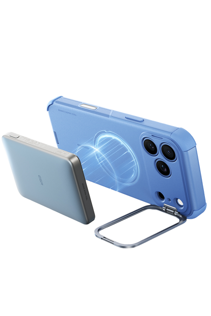 ESR Apple iPhone 18 Pro Max/17 Pro Max Cyber Tough Magsafe Stantlı Kapak - Açık Mavi