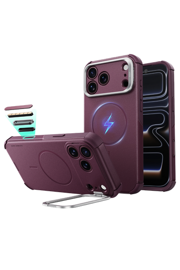 ESR Apple iPhone 18 Pro Max/17 Pro Max Cyber Tough Magsafe Stantlı Kapak - Bordo