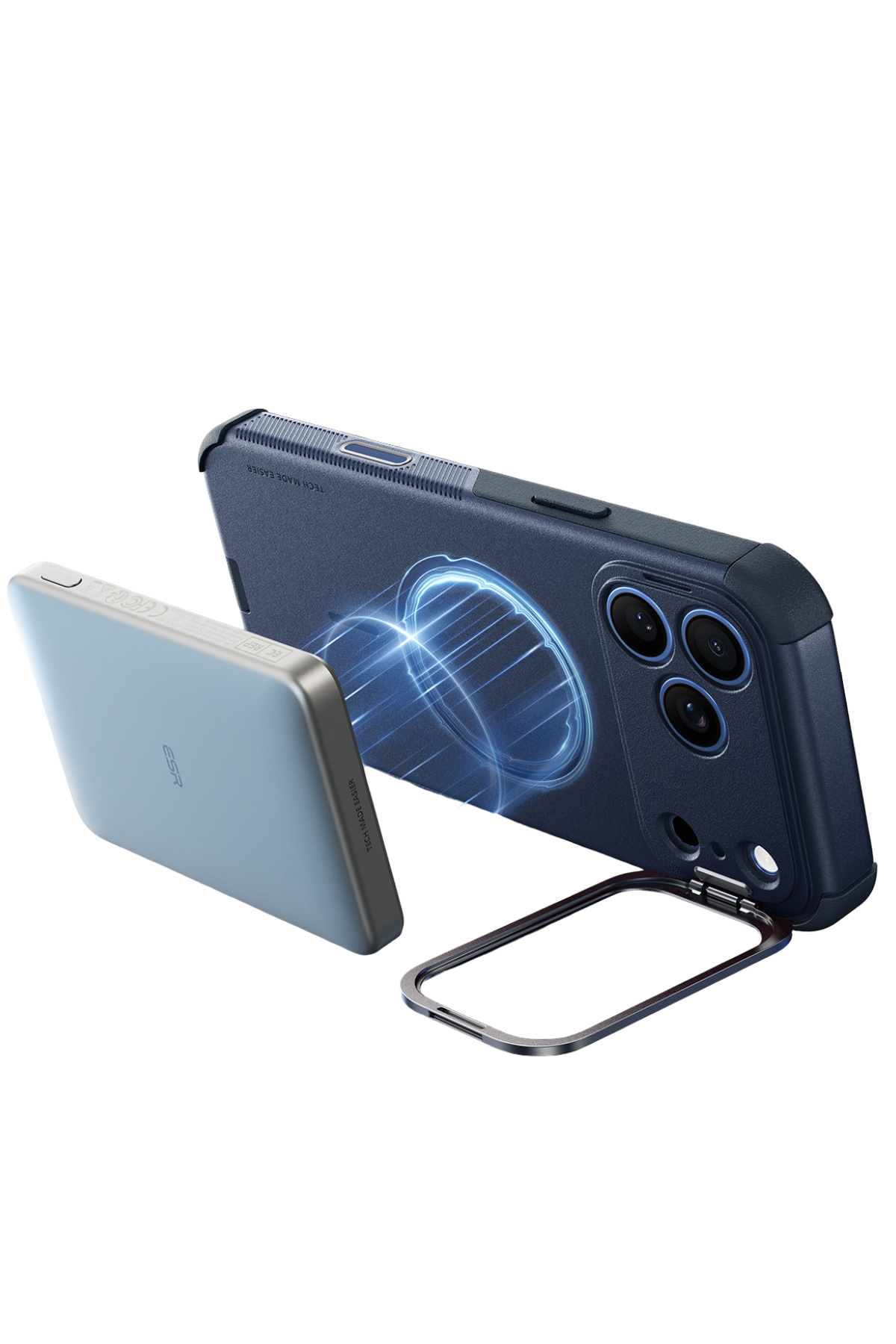 ESR Apple iPhone 18 Pro Max/17 Pro Max Cyber Tough Magsafe Stantlı Kapak - Mavi