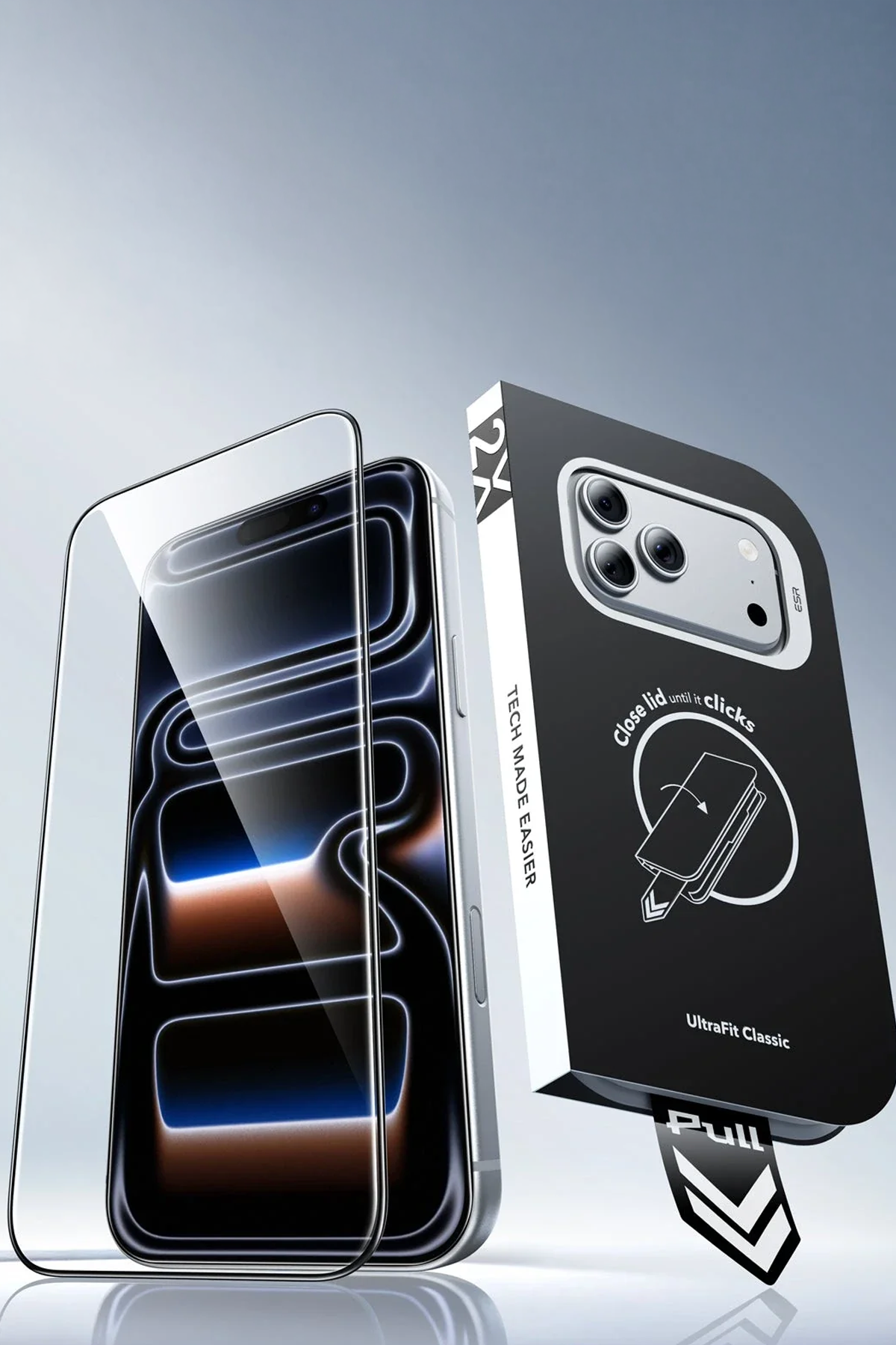 ESR Apple iPhone 18 Pro/17 Pro UltraFit Classic 3 Adet Cam Ekran Koruyucu