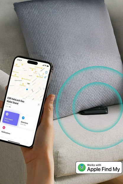 ESR HaloLock Geo Apple Find My Destekli Stant Özellikli Magsafe Kartlık - Siyah