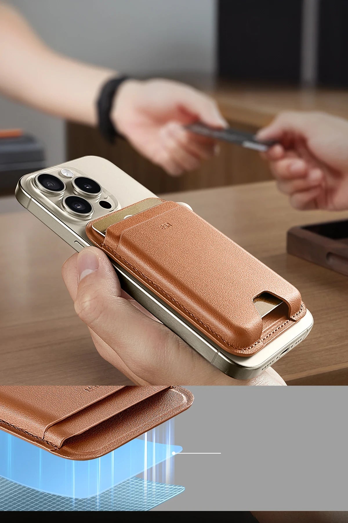 ESR HaloLock Wallet Boost Magsafe Kartlık - Kahverengi