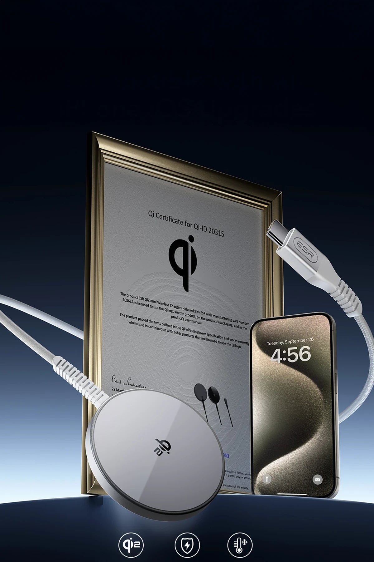 ESR Qi2 Mini HaloLock 15W Magsafe Şarj Aleti - Gümüş