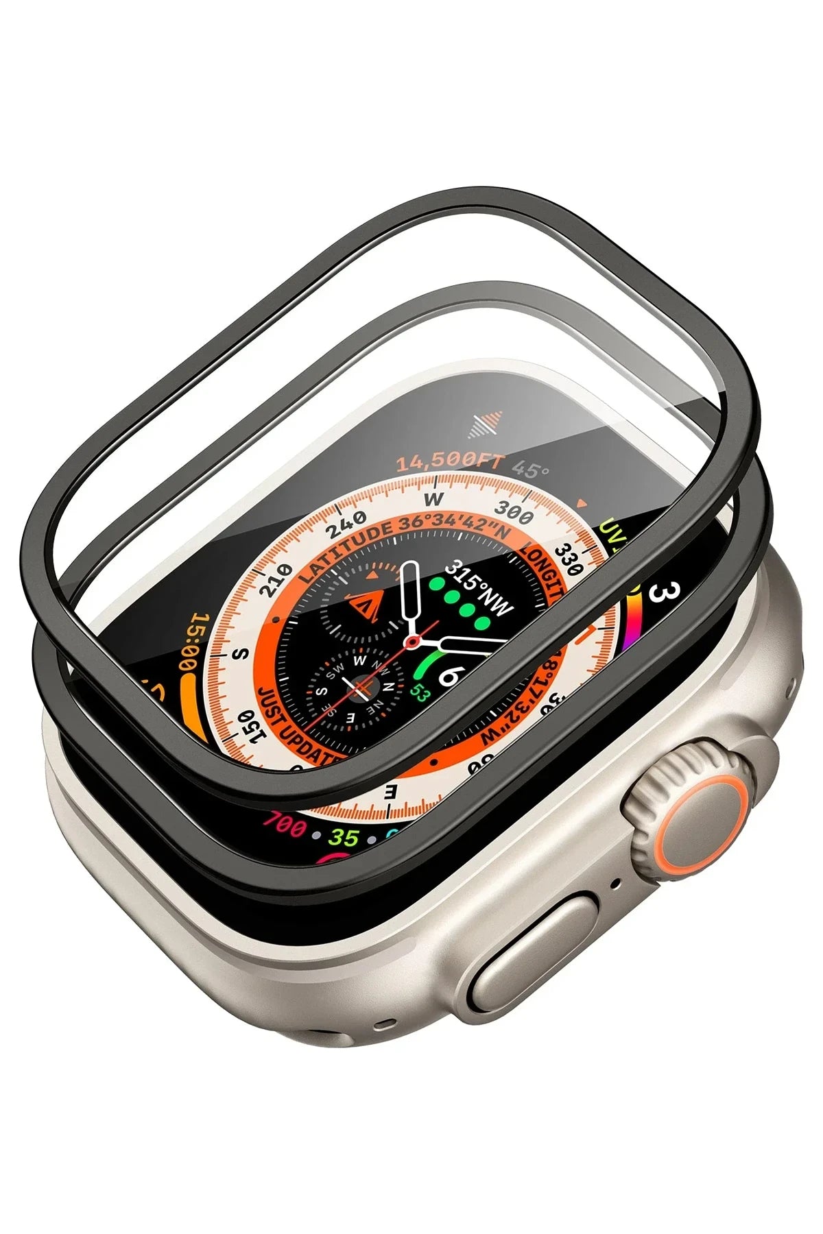 ESR Apple Watch Ultra 2 49mm Armorite 2 Adet Saat Cam Ekran Koruyucu - Siyah