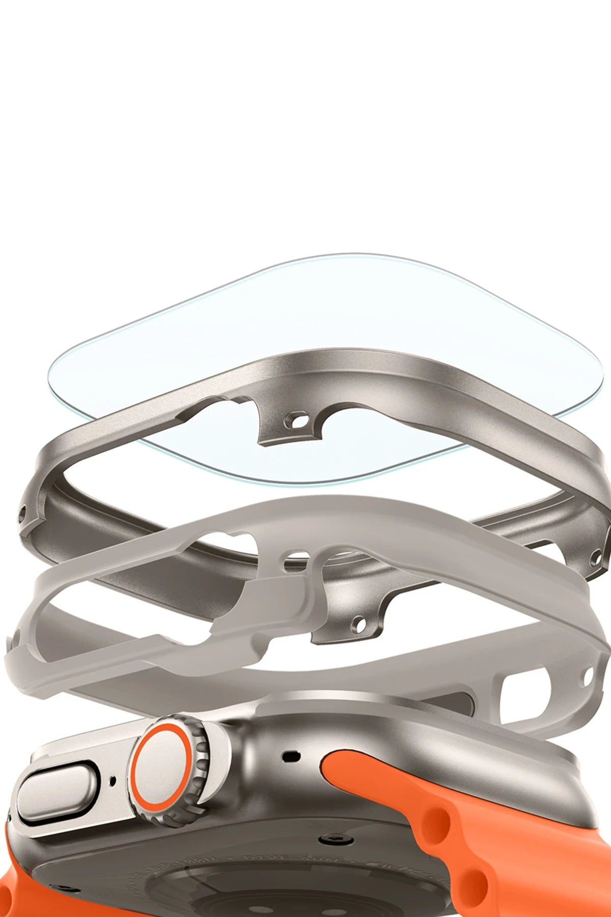 ESR Apple Watch Ultra 2 49mm Armorite Protection Saat Kasa + 2 Adet Saat Cam Ekran Koruyucu Set - Titan Gri