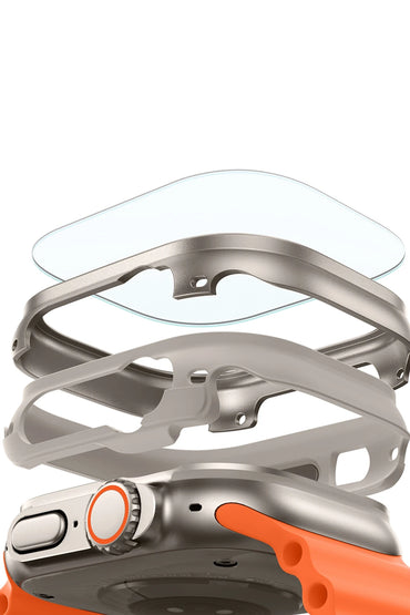 ESR Apple Watch Ultra 2 49mm Armorite Protection Saat Kasa + 2 Adet Saat Cam Ekran Koruyucu Set - Titan Gri